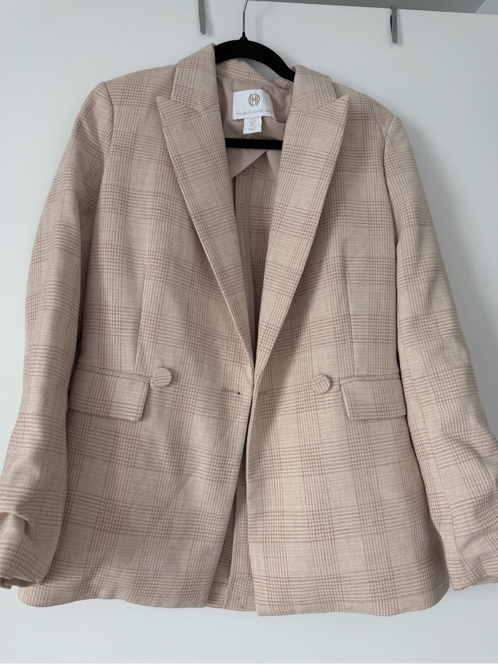 House of Harlow 1960 Beige Plaid Blazer